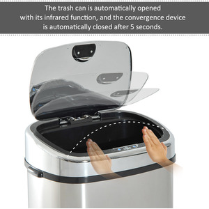 HOMCOM Sensor Bin 68L Automatic Kitchen Waste - Silver by HOMCOM
