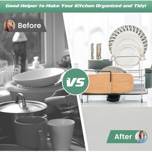 2-Tier Detachable Dish Rack - Black by Costway