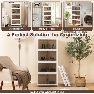 208 L Stackable Storage Bins - White by Costway