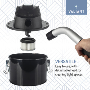 Valiant Portable Ash Vacuum Cleaner 600W 4 Litre - Black by Valiant