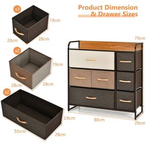 Storage Tower Cabinet Organiser Unit - Brown by Costway