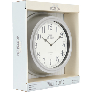 Wall Clock with Long-lasting Baterry-powered Mechanism -Grey - Grey by Living Nostalgia