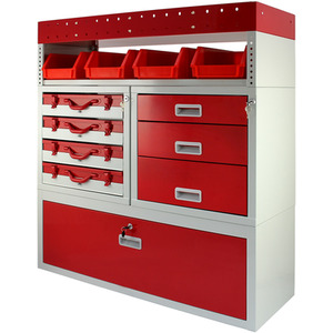 Firecracker Metal Van Racking - Red by Monster Racking