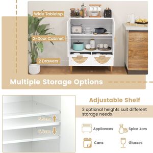 Kitchen Storage Cabinet with 2 Door - White by Costway