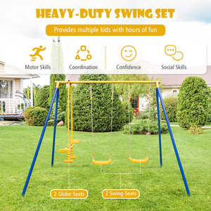 Garden Kids Swing Set - Blue by Costway