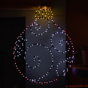 Christmas Bauble with 245 LEDs in Red and White - Black by Samuel Alexander