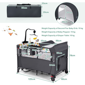 5-in-1 Baby Bassinet Bedside Sleeper by Costway