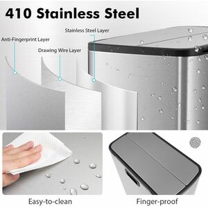 Recycle Pedal Kitchen Trash Can - Silver by Costway