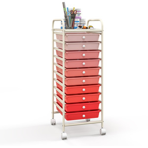 10 Drawer Rolling Storage Cart by Costway