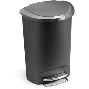 simplehuman 50L semi-round pedal bin grey plastic by Simplehuman