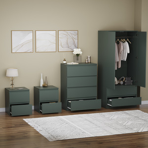 Denver Bedroom Set (2 Drawer Bedside (x2), 4 Drawer Chest, 2 Door Wardrobe) by Vida Designs