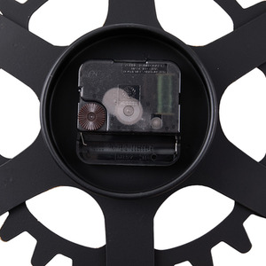 30 Inch Retro Non-Ticking Gear Wall Clock - Gold by Livingandhome