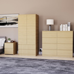 Denver Bedroom Set (2 Drawer Bedside, 8 Drawer Chest, 2 Door 2 Drawer Wardrobe) by Vida Designs