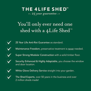 4LIFE Pent Shed 7x5 - With Base / 2 / Installation Included by Forest Garden