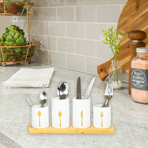 Innoteck Cutlery Holder with Bamboo Tray by Innoteck