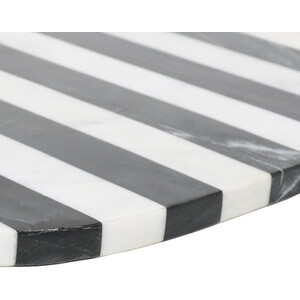 Striped Marble Oval Serving Board - White & Black