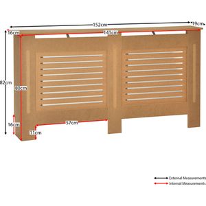 Milton Radiator Cover - Unfinished / 152cm by Vida Designs