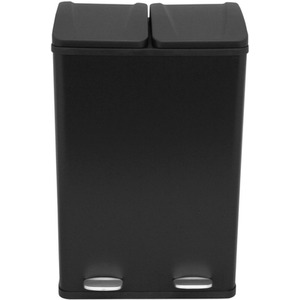 60L Dual Pedal Bin In Black - Black by Monstershop