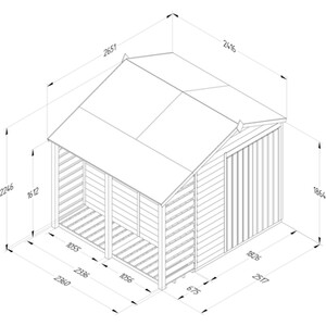 4LIFE 6x8 Apex Shed with Lean To by Forest Garden