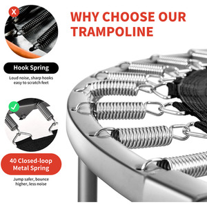 Foldable Jumping Fitness Double Trampoline - Red by Costway