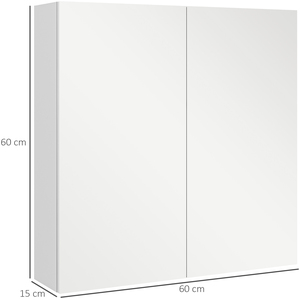 kleankin High Gloss Wall Mounted Bathroom Mirror Cabinet - High gloss by kleankin