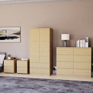 Denver Bedroom Set (2 Drawer Bedside(x2), 8 Drawer Chest, 2 Door Wardrobe) by Vida Designs