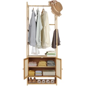 Bamboo Storage Cabinet Clothes Rack - Natural by Wyld and Coco