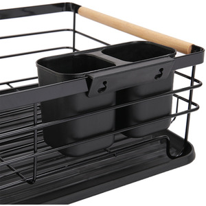 Iron Dish Drainer Drip Tray - Black by Livingandhome