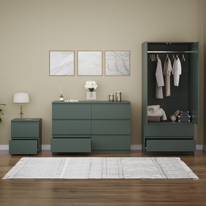 Denver Bedroom Set (2 Drawer Bedside, 6 Drawer Chest, 2 Door 2 Drawer Wardrobe) by Vida Designs