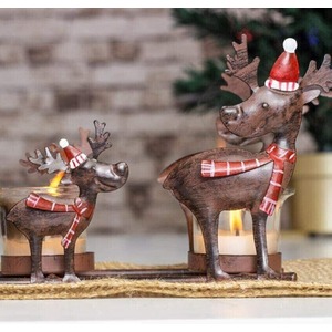 Reindeer Candle Tealight Holder - Brown by Marco Paul