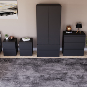 Denver Bedroom Set (2 Drawer Bedside (x2), 3 Drawer Chest, 2 Door Wardrobe) by Vida Designs