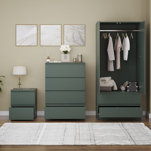 Denver Bedroom Set (2 Drawer Bedside, 4 Drawer Chest, 2 Door 2 Drawer Wardrobe) by Vida Designs