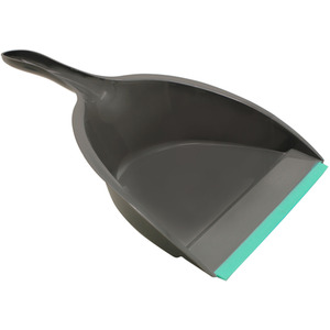 Rubber Grip Dustpan and Bristle Brush Set - Grey by JVL