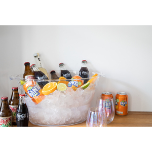 BarCraft Clear Acrylic Large Oval Drinks Pail Cooler, Labelled - Clear by BarCraft