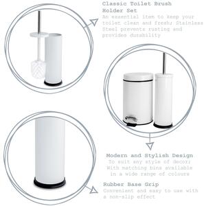 Round Matt Stainless Steel Toilet Brush Holder Pack of 2 - Matte Black by Harbour Housewares