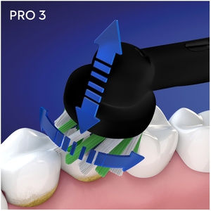 Oral-B Pro 3 3000 CrossAction Black Electric Rechargeable Toothbrush - Black by Oral-B