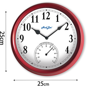 Pololio Wall Clock with Thermometer - Red by Audlee