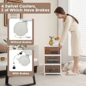 3-Drawer Stackable Shoe Storage Organiser - White by Costway