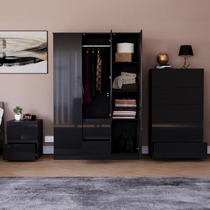 Vida Designs Glinton 3 Piece FSC Bedroom Set - Black by Vida Designs