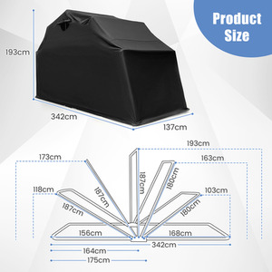 Motorcycle Tent Waterproof Motorbike Cover - Black by Costway