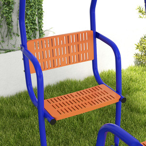 Outsunny 3 in 1 Swing Set with Single Swing Glider Rocking Chair Swing - Blue by Outsunny