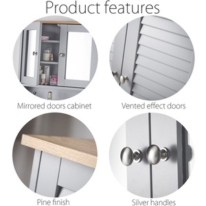 CARME Atlanta 3 Piece Set Bathroom Furniture(Grey) - Grey by CARME