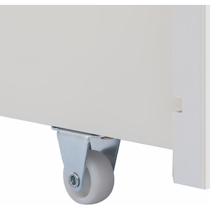 Wooden Storage Bed with shelves and Underbed Drawer - White / 145cm by Abrihome