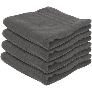 Cotton Bath Towels - 135cm x 70cm - Pack of 4 - Black by Nicola Spring