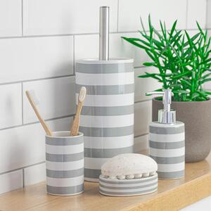 Ceramic High Gloss Bathroom Soap Dish - Grey by Harbour Housewares