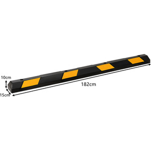 Large Heavy Duty Rubber Parking Curb - Black by Costway