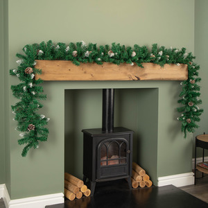 Snow Tipped Christmas Garland with Pine Cones and Mixed Needles - Green by Samuel Alexander