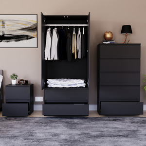 Denver Bedroom Set (2 Drawer Bedside, 5 Drawer Chest, 2 Door 2 Drawer Wardrobe) by Vida Designs