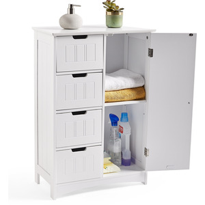 Holbrook Free Standing Bathroom Storage Cabinet with Shelving - white by VonHaus