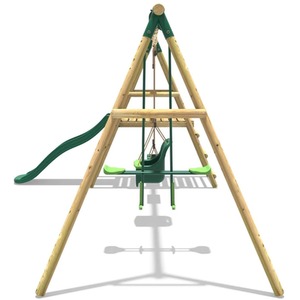 Wooden Swing Set with Slide by Rebo